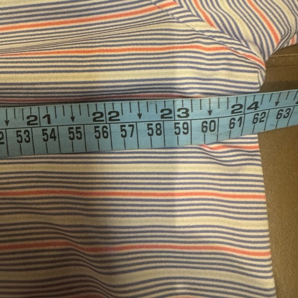 STRAIGHT DOWN Men’s Luxury Golf Polo Shirt SZ XXL Blue White Micro Stripe NWOT - Picture 14 of 15